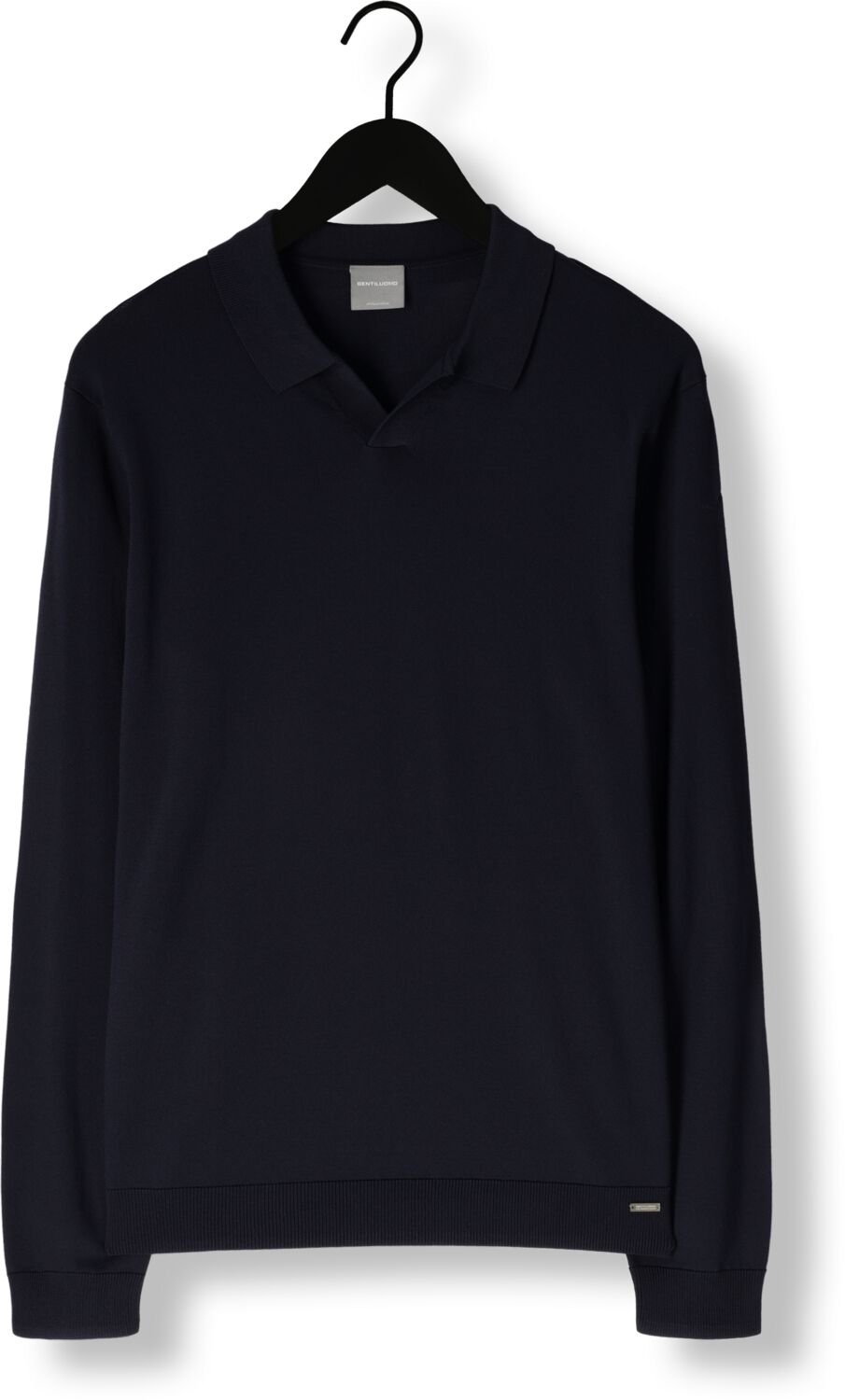 GENTILUOMO Heren Truien & Vesten Polo No Button Ls K2039-260 Donkerblauw