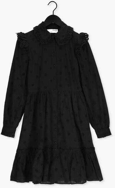 Zwarte SELECTED FEMME Midi jurk SLFBRODY LS SHORT BRODERI - large