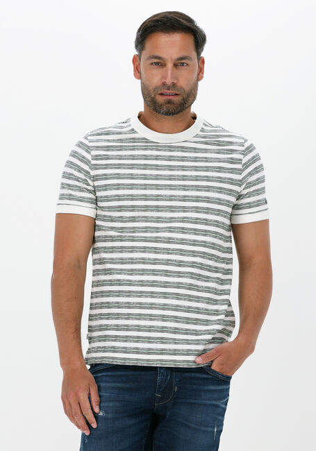 Gebroken wit CAST IRON T-shirt SHORT SLEEVE R-NECK REGULAR FIT TWILL JERSEY - large