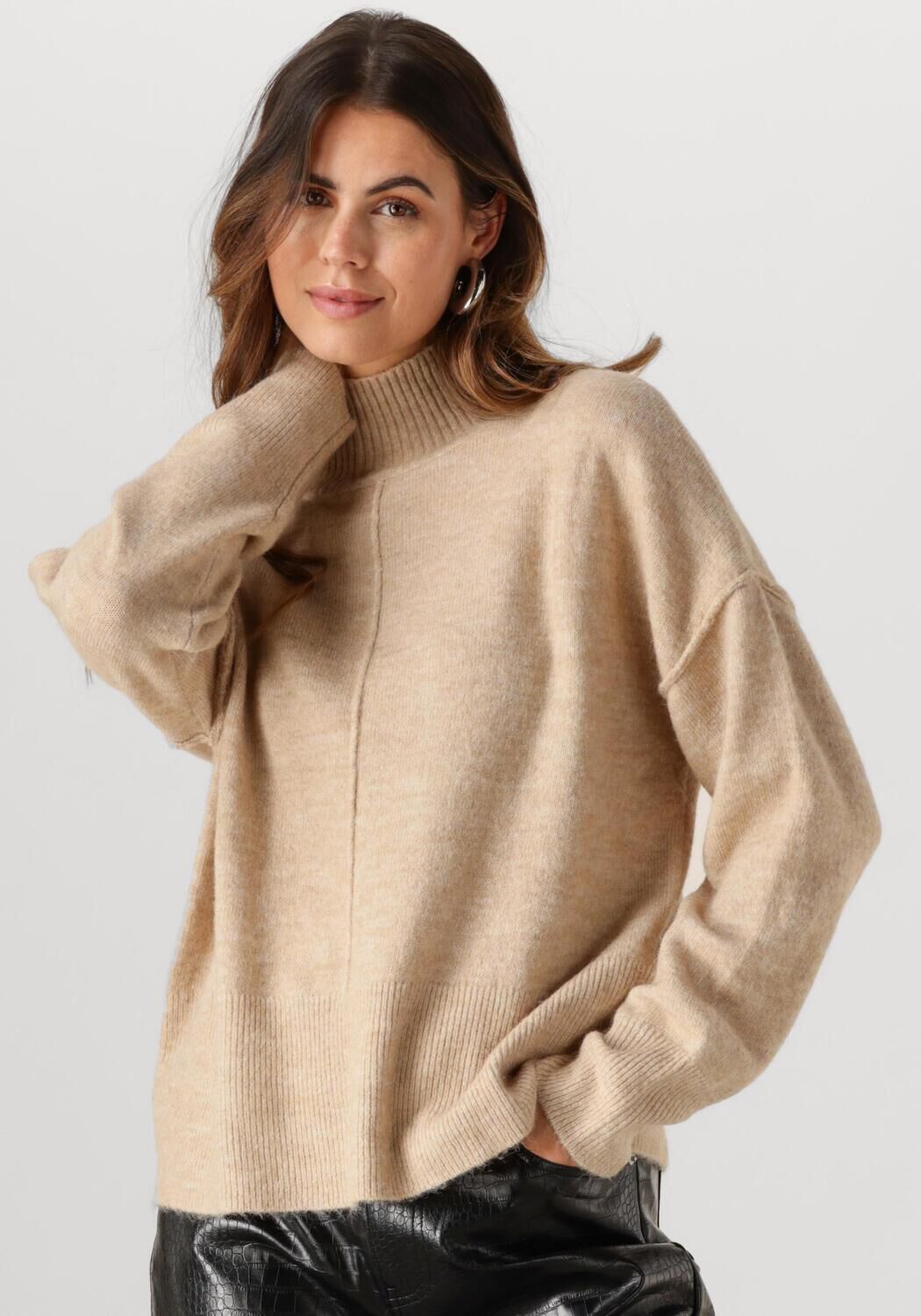 Y.A.S. Dames Truien & Vesten Yasbalis Ls High Neck Knit Beige