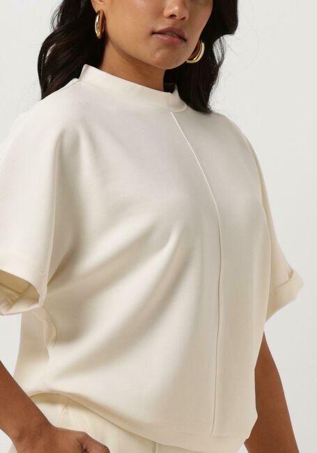 Gebroken wit SUMMUM Top SWEATER TOP SHORT SLEEVE - large