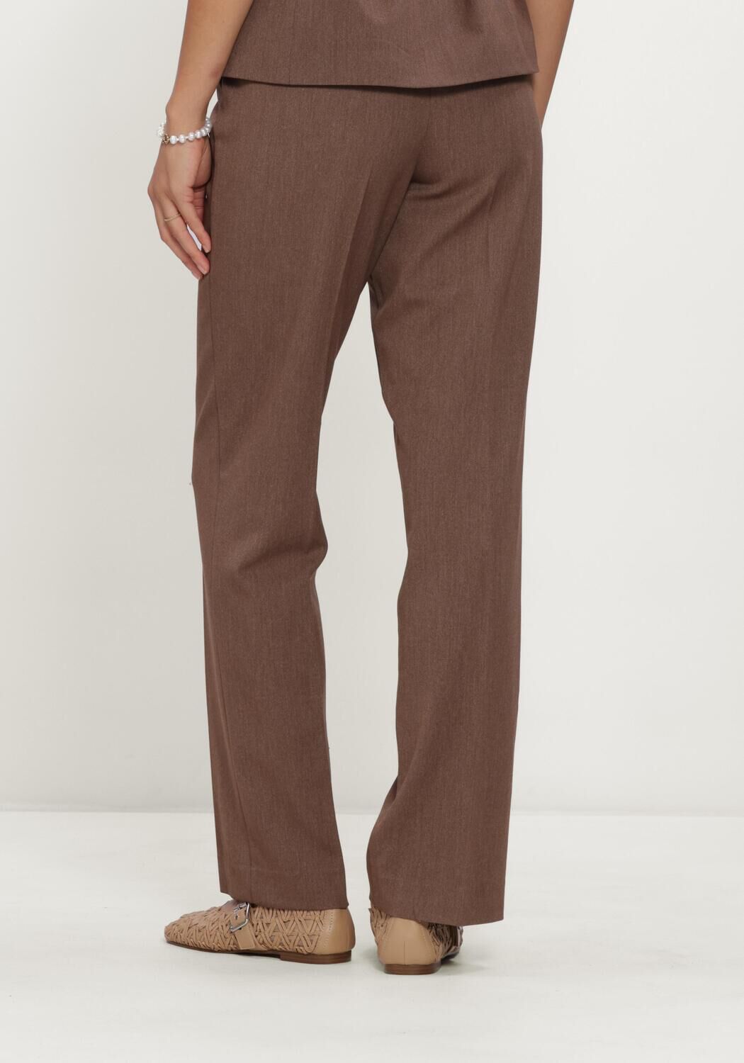 Bruine OBJECT Pantalon OBJLISA MW STRAIGHT PANT NOOS - large