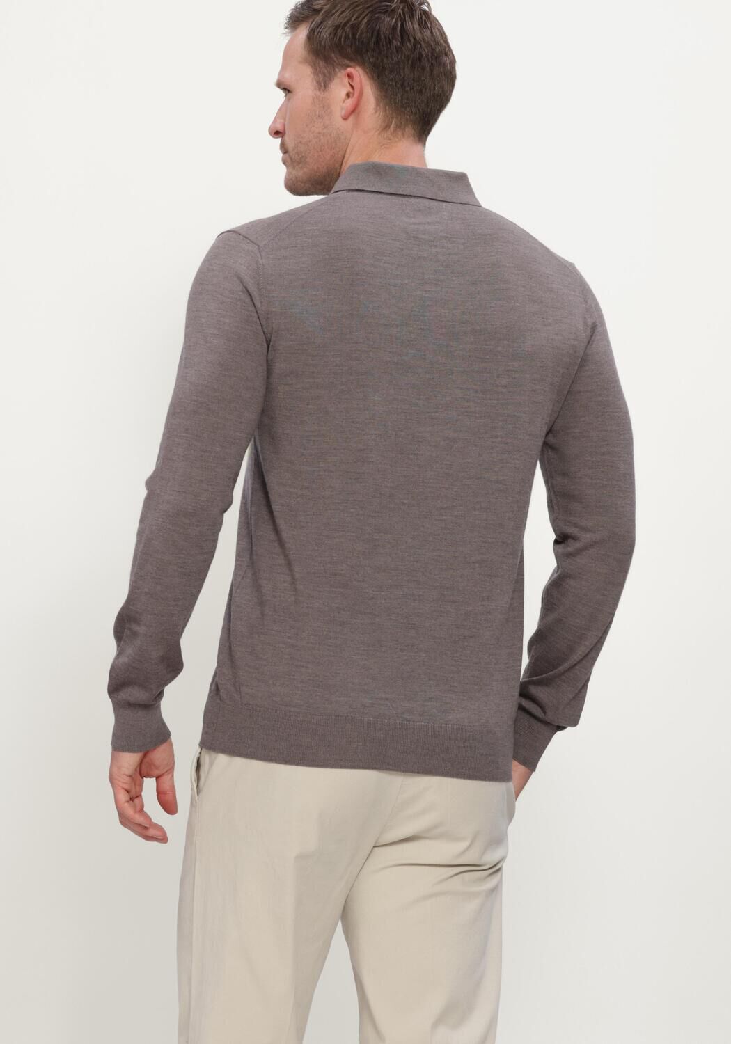 STEFANO LAURAN Heren Truien & Vesten Polo Button Merino Taupe