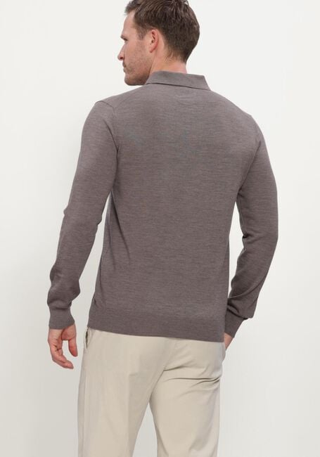 Taupe STEFANO LAURAN Trui POLO BUTTON MERINO - large