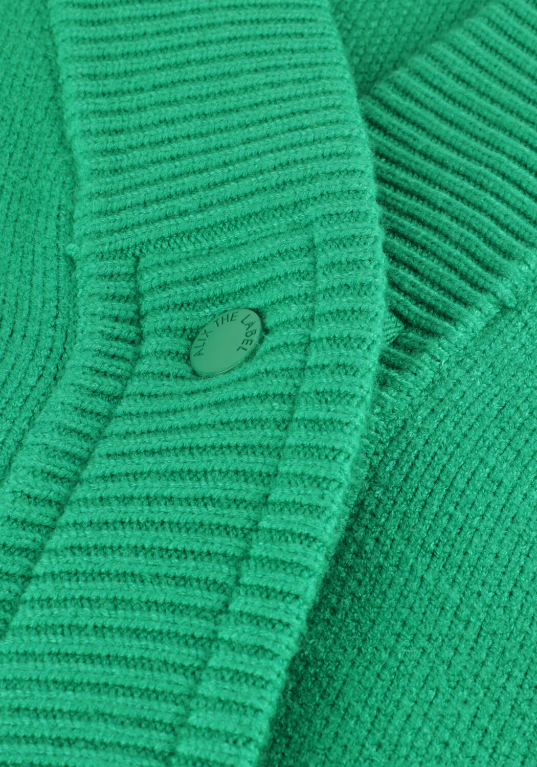 Groene ALIX THE LABEL Vest LADIES KNITTED HEAVY CARDIGAN - large