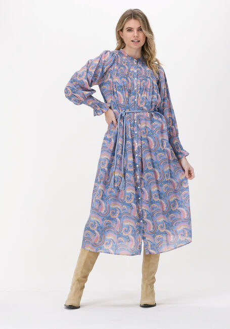 Lichtblauwe ANTIK BATIK Maxi jurk PIETRA LONGDRESS - large