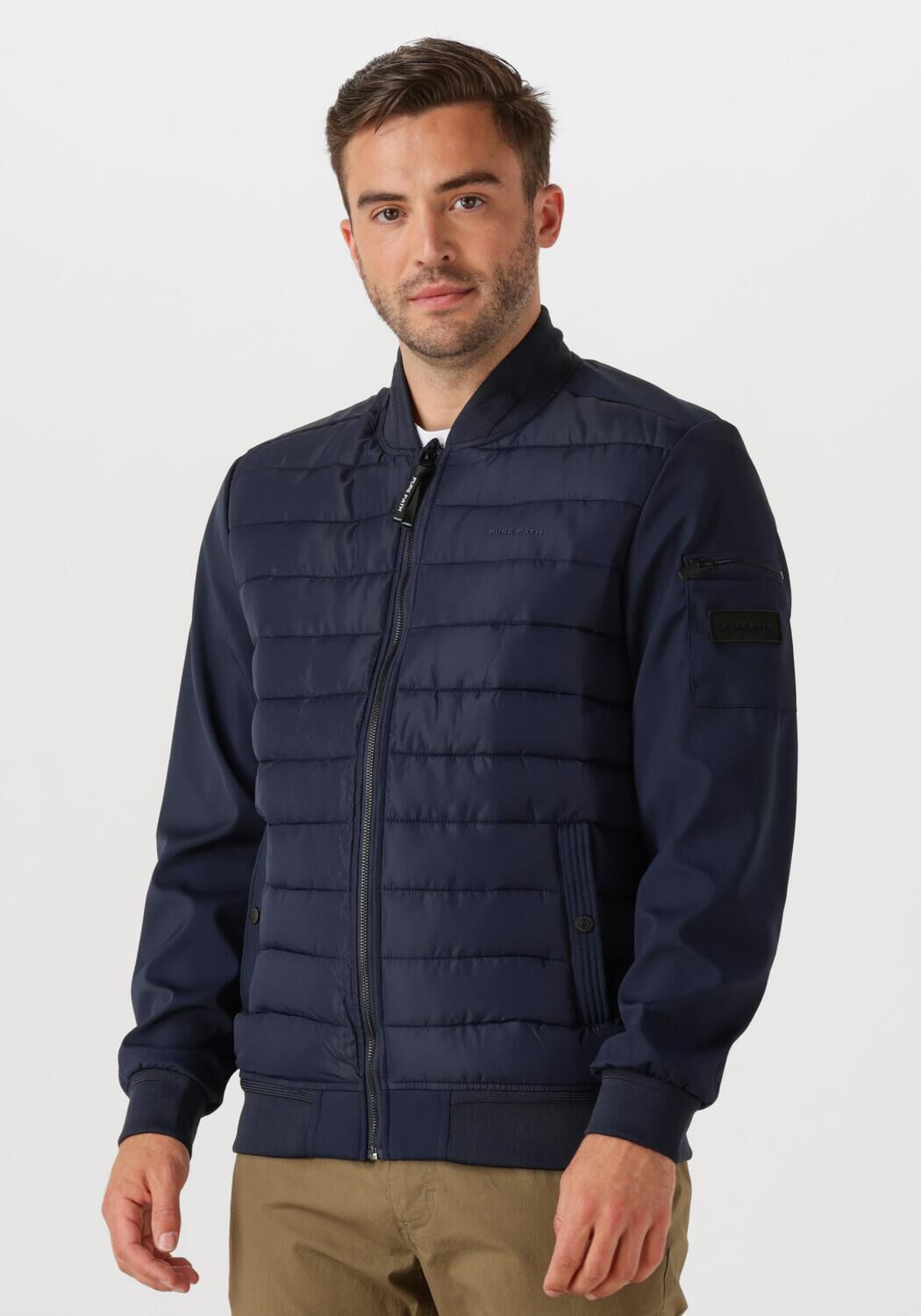 PURE PATH Heren Jassen Regular Fit Padded Jackets Donkerblauw