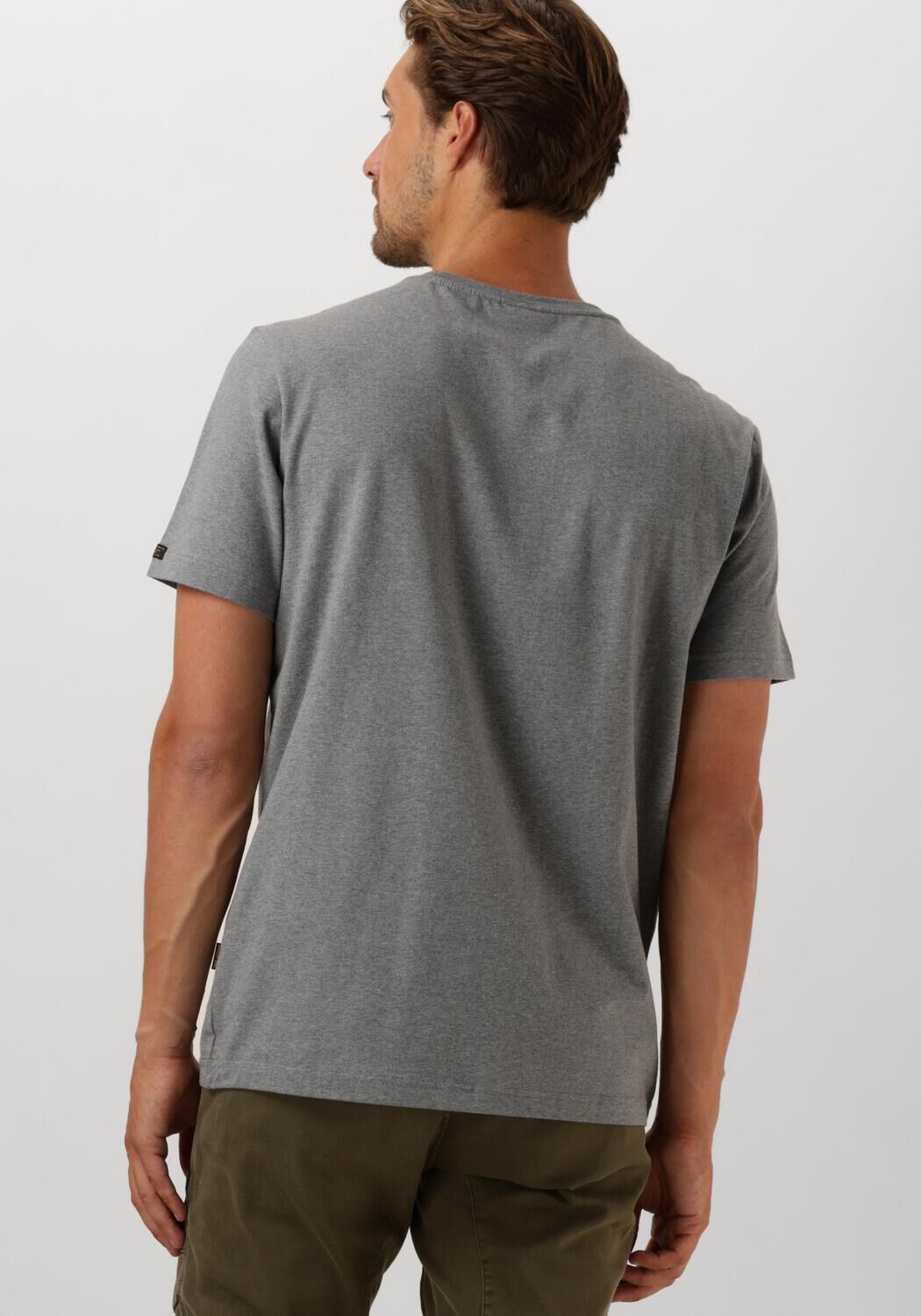PME LEGEND Heren Polo's & T-shirts Short Sleeve R-neck Cotton Elastane Jersey Grijs