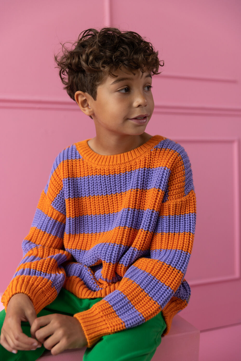 YUKI KIDSWEAR Meisjes Truien & Vesten Chunky Knitted Sweater Oranje