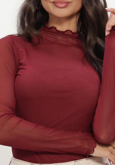 Bordeaux OBJECT Top OBJNELA LS O-NECK MESH TOP REP - large