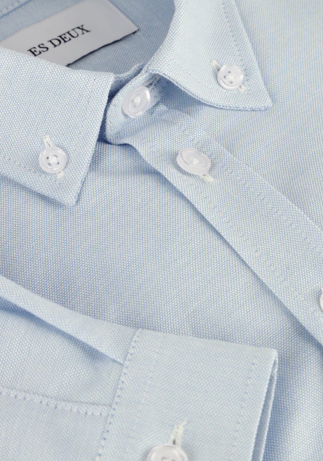 Lichtblauwe LES DEUX Casual overhemd KONRAD OXFORD SHIRT - large