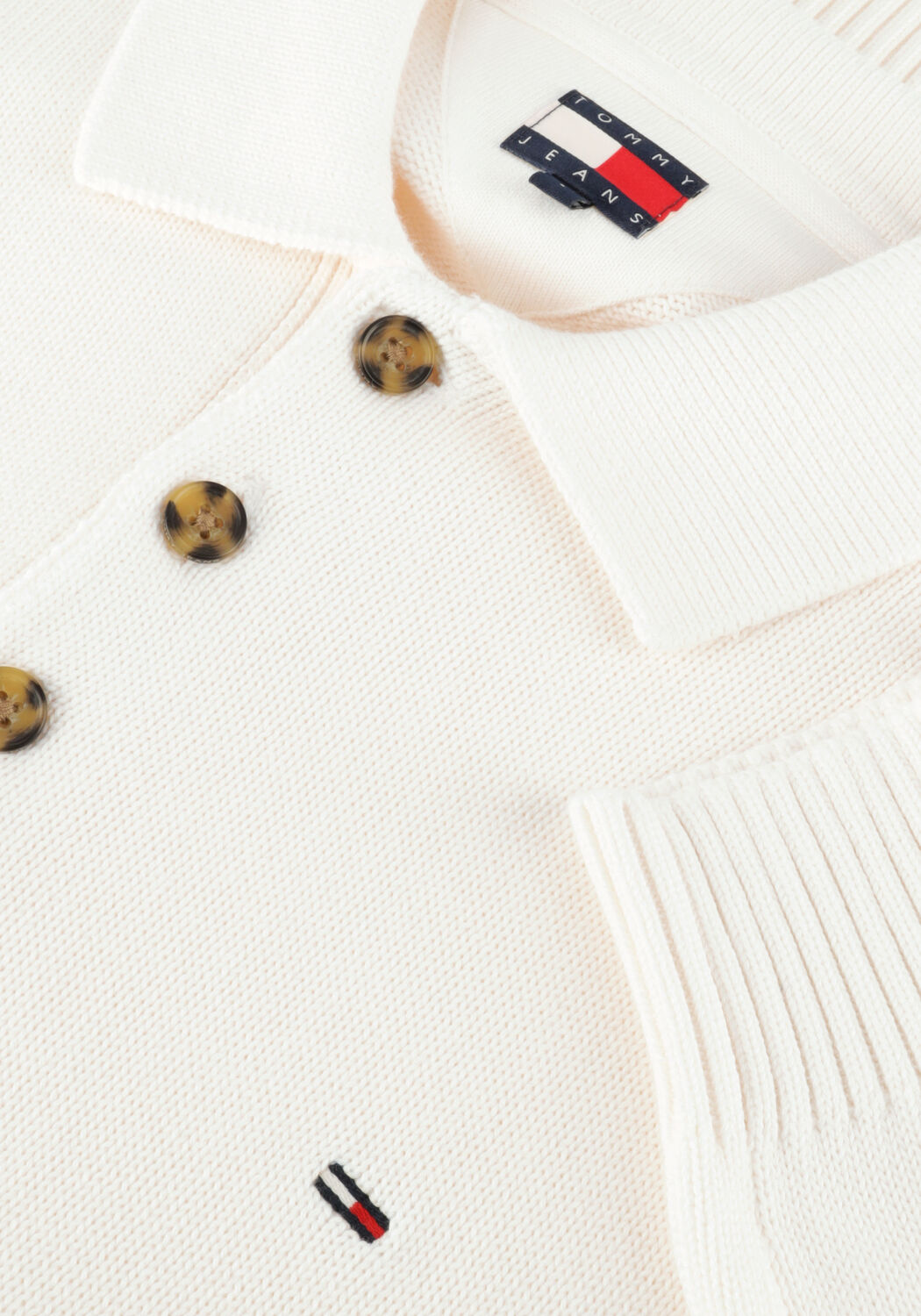 Gebroken wit TOMMY JEANS Trui TJM SLIM ESSENTIAL POLO SWTR EXT - large