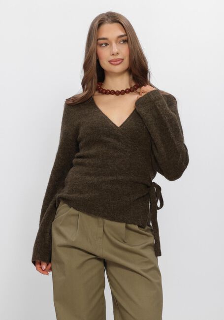 Donkergroene BOII STUDIOS Trui AURA WRAP KNIT - large