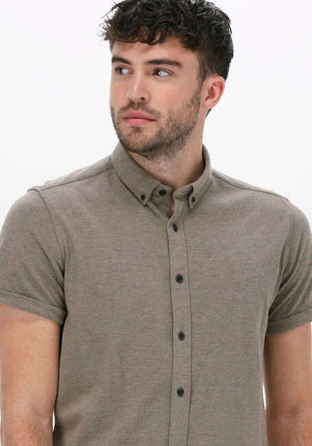 Taupe DSTREZZED Casual overhemd SHIRT BUTTON DOWN S/S MELANGE PIQUE - large