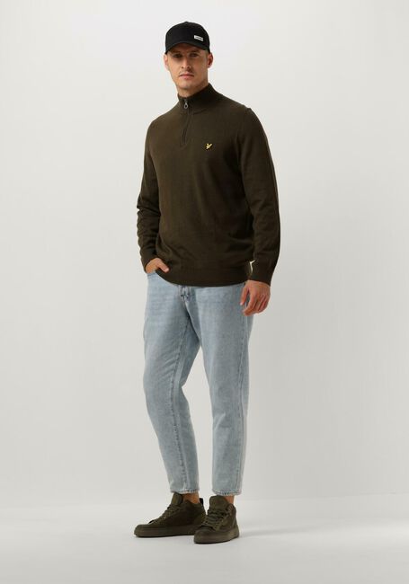 Olijf LYLE & SCOTT Trui COTTON MERINO QUARTER ZIP JUMPER - large