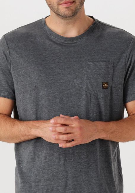 Grijze PME LEGEND T-shirt SHORT SLEEVE R-NECK LINEN JERSEY - large