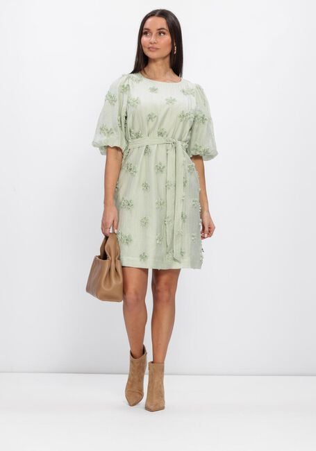 Mint JANSEN AMSTERDAM Mini jurk ROXY JURK 3DF1 596 SHORT PUFFED SLEEVE 3D FLOWERS - large
