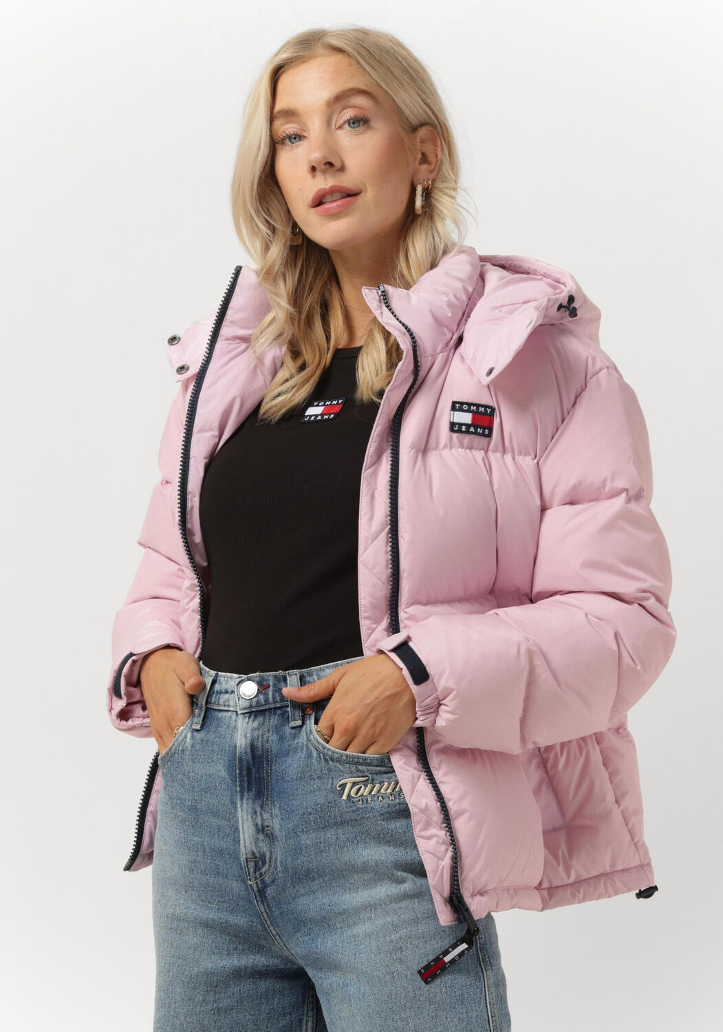 Tommy jeans gewatteerde shop jas dames