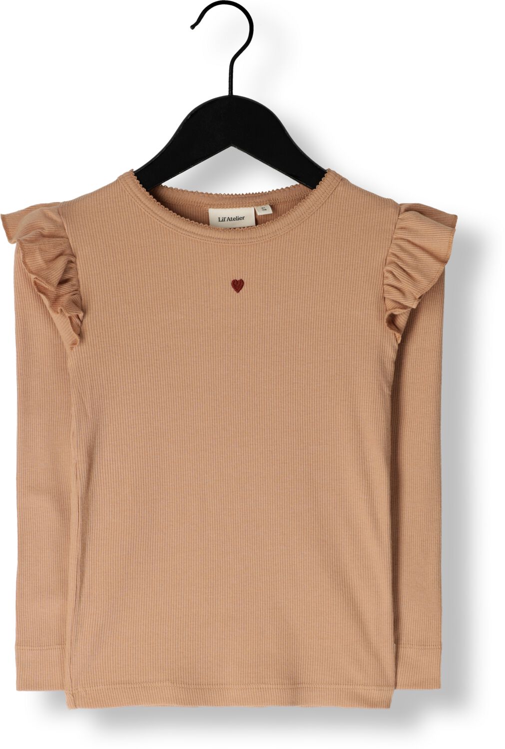 LIL' ATELIER Meisjes Tops & T-shirts Nmfgago Kuo Slim Top Emb Taupe
