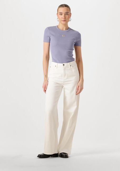 Lila CALVIN KLEIN T-shirt WASHED WOVEN LABEL RIB FIT TEE - large