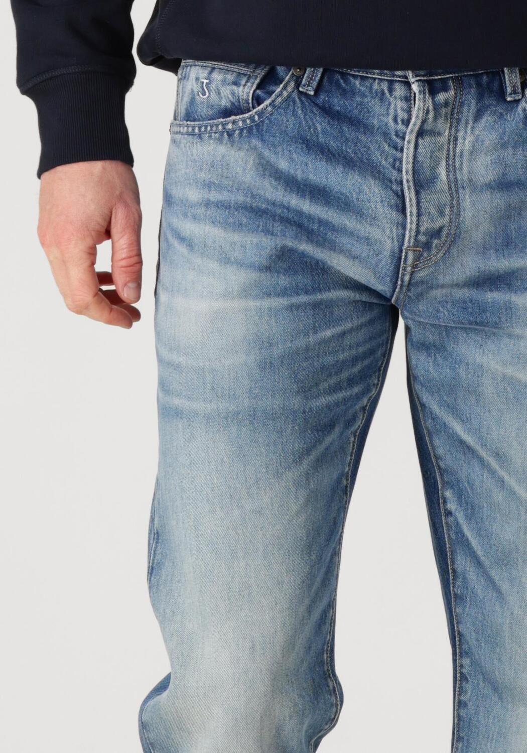 BUTCHER OF BLUE Heren Jeans Stockton Straight Davis Med Blauw