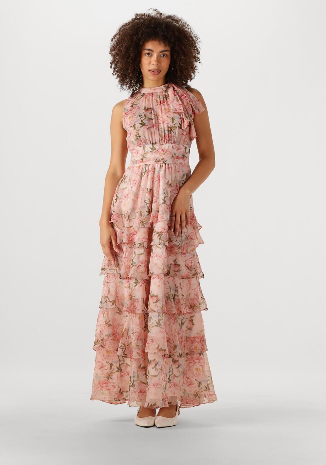 NEO NOIR Dames Jurken Marli Flower Chiffon Dress Lichtroze