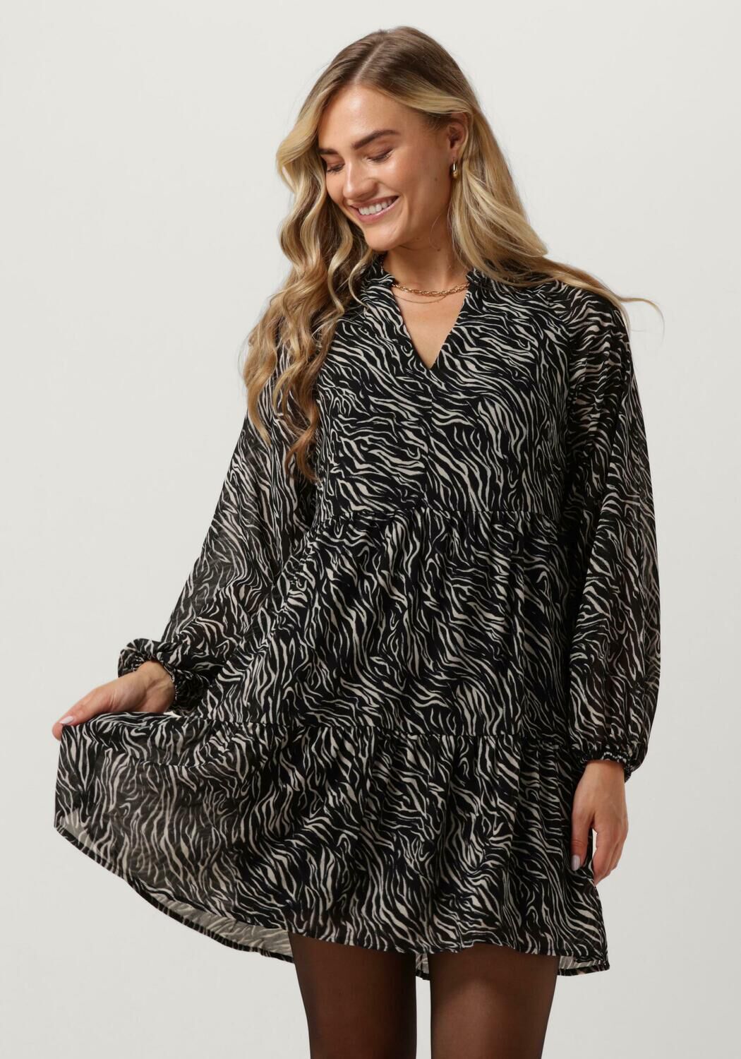 zwarte object mini jurk objmila gia l s dress