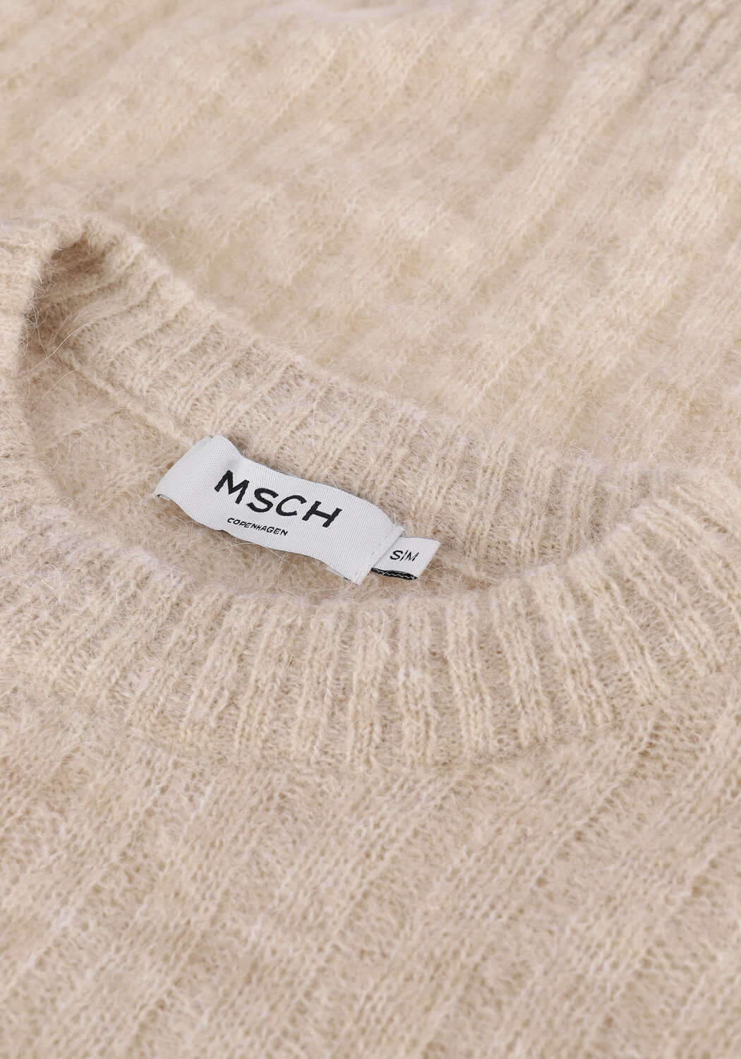 Beige MSCH COPENHAGEN Trui CHEANNA ALPACA RIB PULLOVER - large