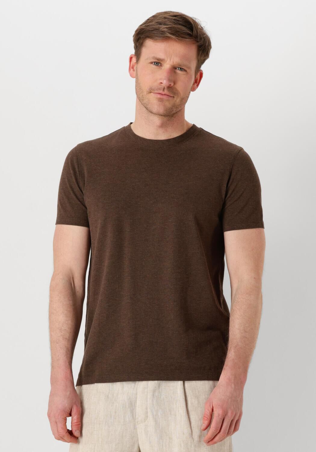 PROFUOMO Heren Polo's & T-shirts T-shirt Crew Neck Ss Bruin