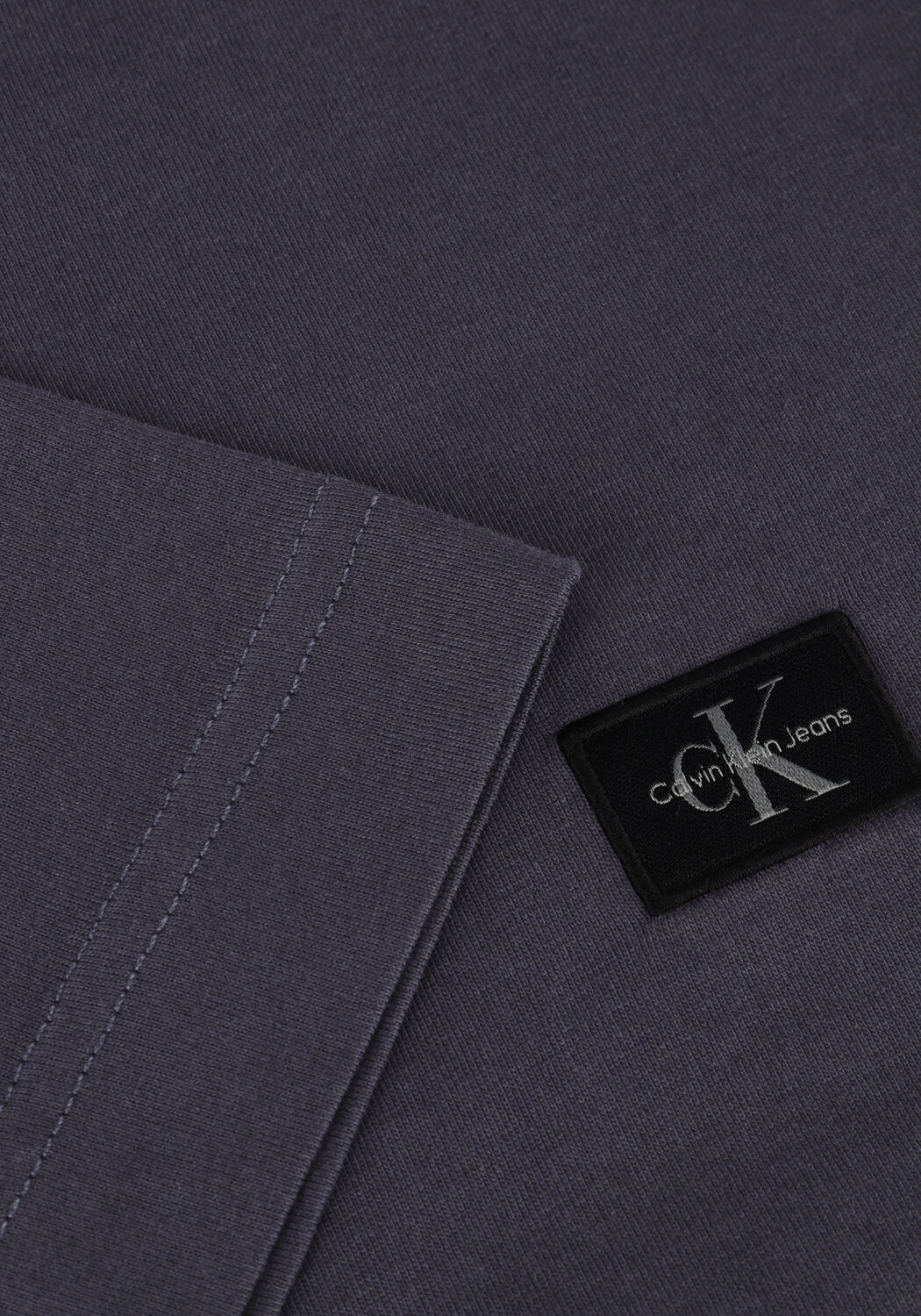 Donkergrijze CALVIN KLEIN T-shirt WOVEN LABEL REGULAR TEE - large