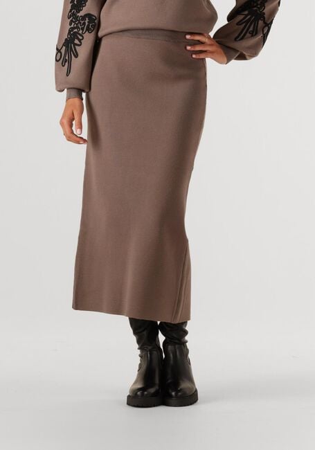 Taupe OBJECT Maxirok OBJREYNARD HW KNIT SKIRT - large