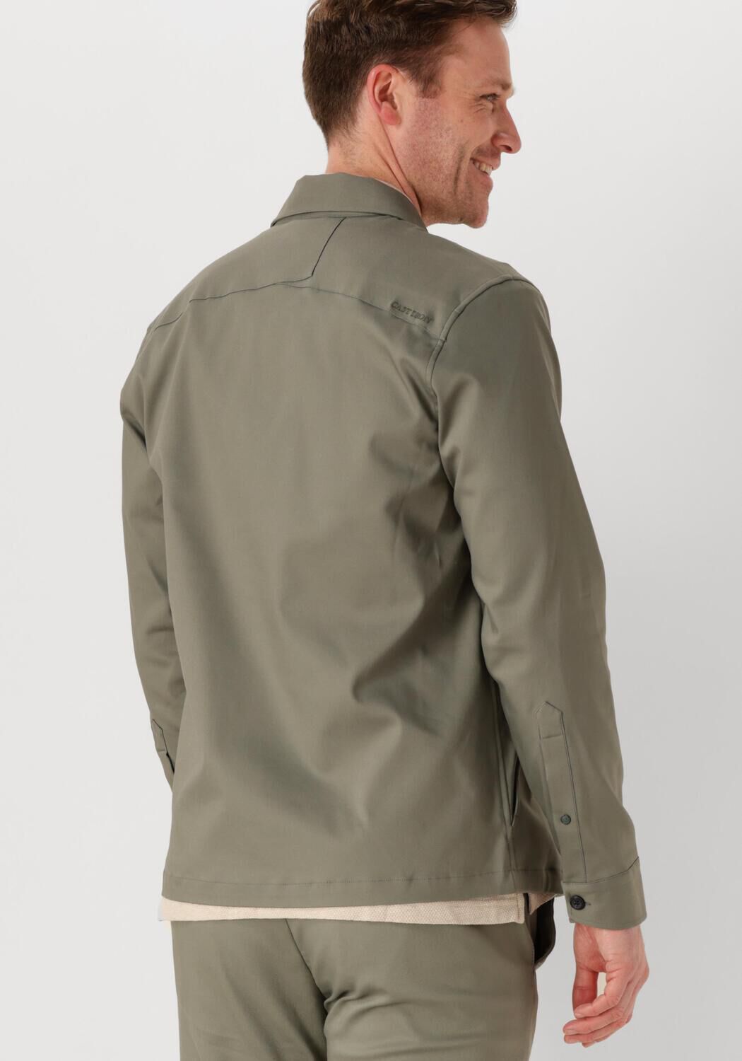 CAST IRON Heren Overshirts Long Sleeve Shirt Overshirt Regular Fit Groen