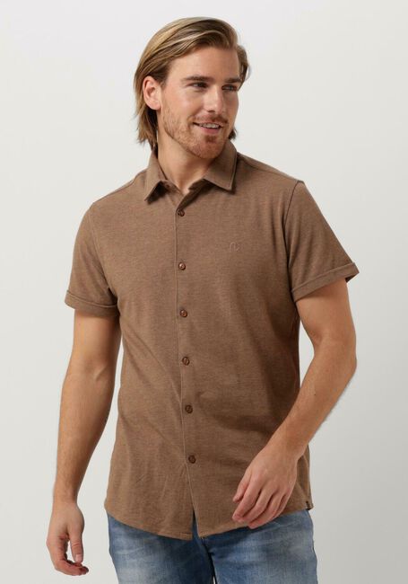 Bruine DSTREZZED Casual overhemd KIRK SHIRT MELANGE PIQUE SS - large