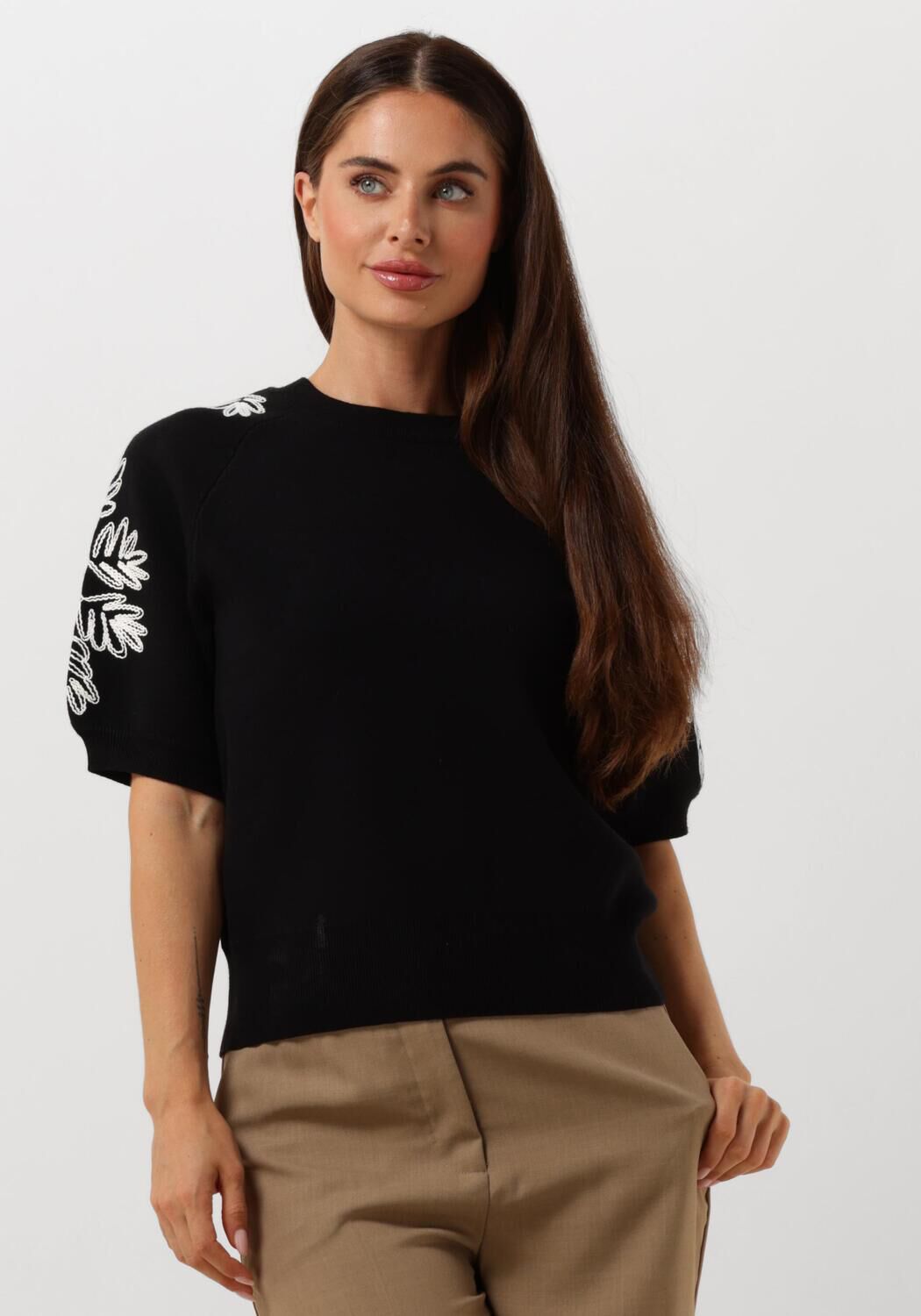 OBJECT Dames Tops & T-shirts Objrashia Knit 2 4 Re Pullover Zwart