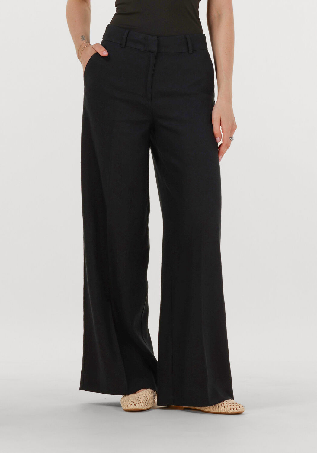 ROUGE EDIT Dames Broeken Rousummer Hw Wf Trouser Zwart