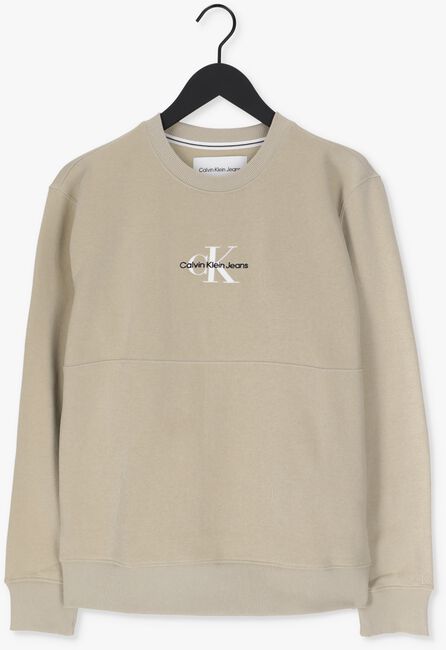 Zand CALVIN KLEIN Sweater MONOGRAM LOGO CREW NECK - large