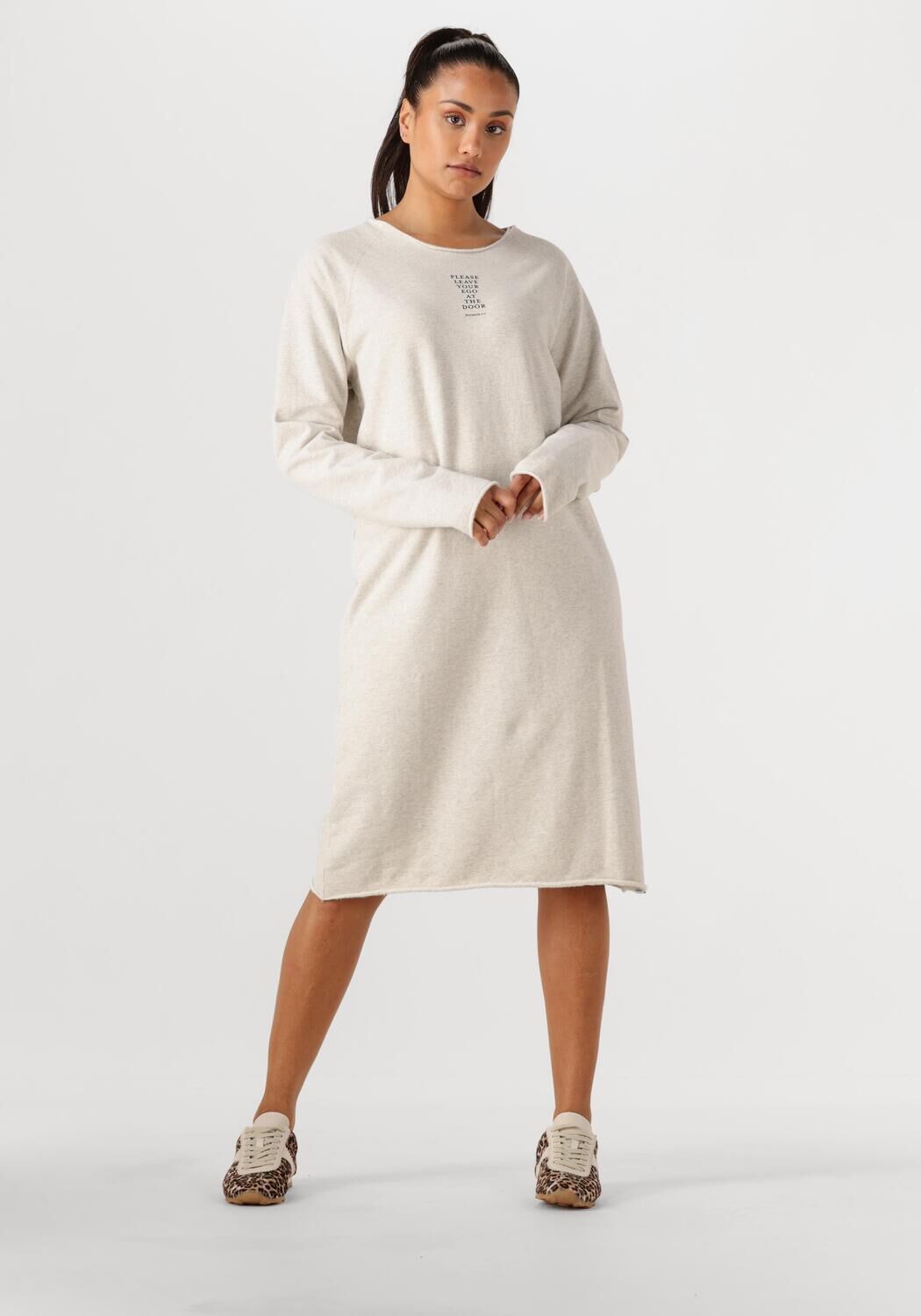 PENN & INK Dames Jurken Dress Print Lichtgrijs
