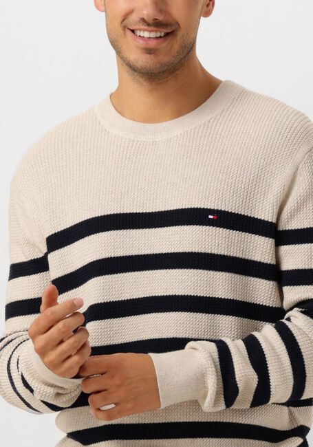 Beige TOMMY HILFIGER Trui STRUCTURE CREW NK - large