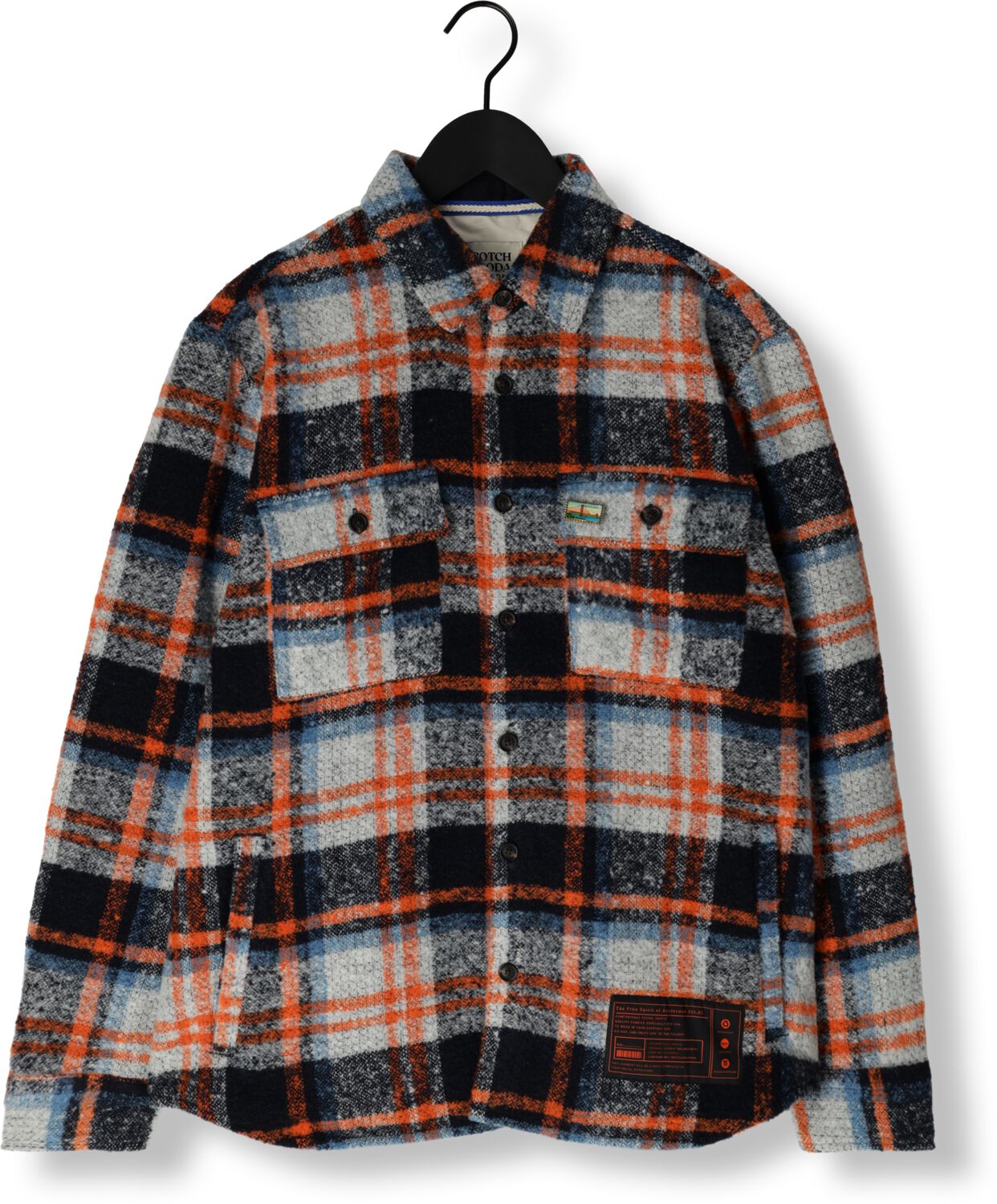 SCOTCH & SODA Heren Overhemden Relaxed Fit Yarn-dyed Fleece Overshirt Multi
