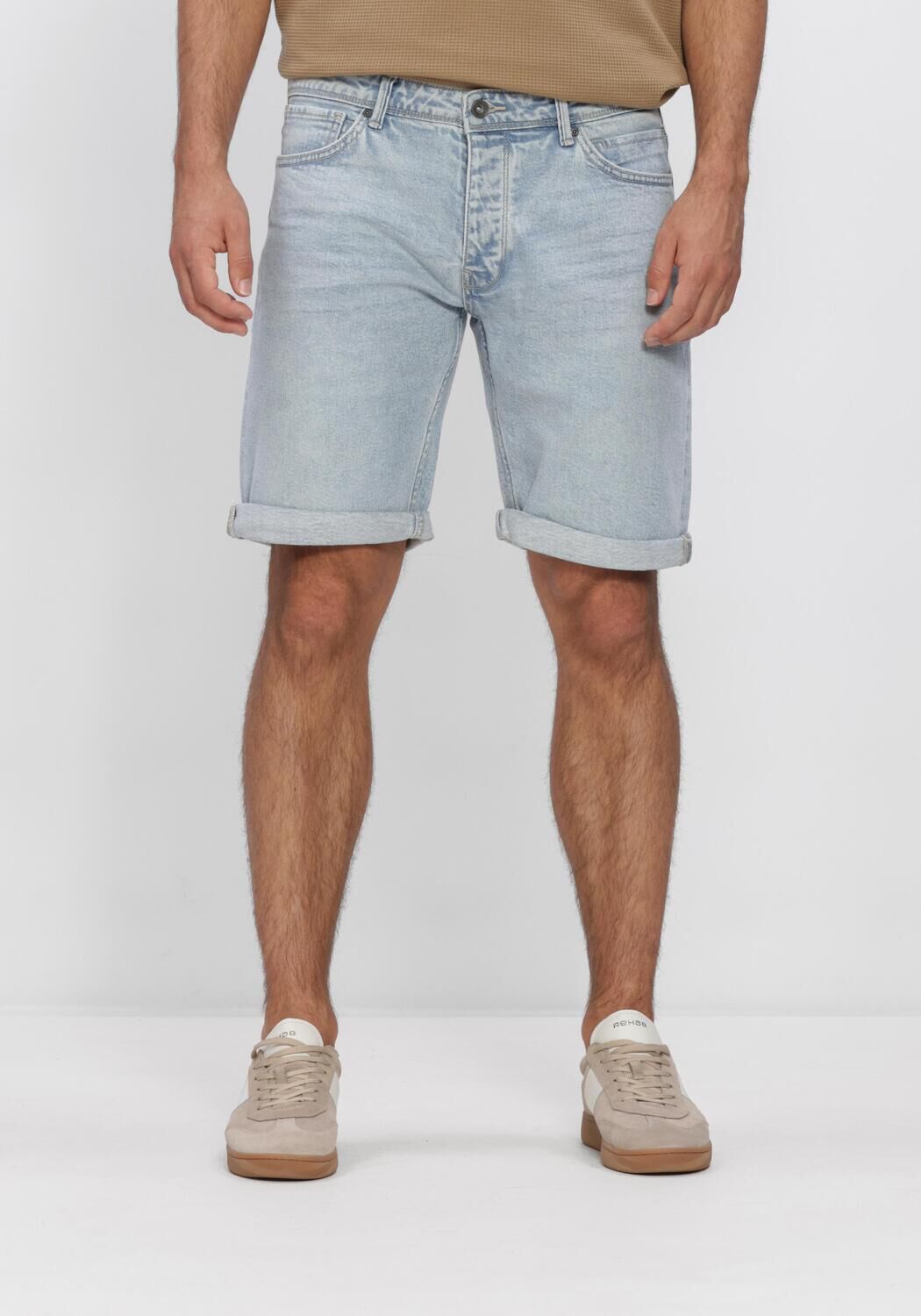 Lichtblauwe PURE PATH Shorts THE MILES SLIM FIT SHORT - large