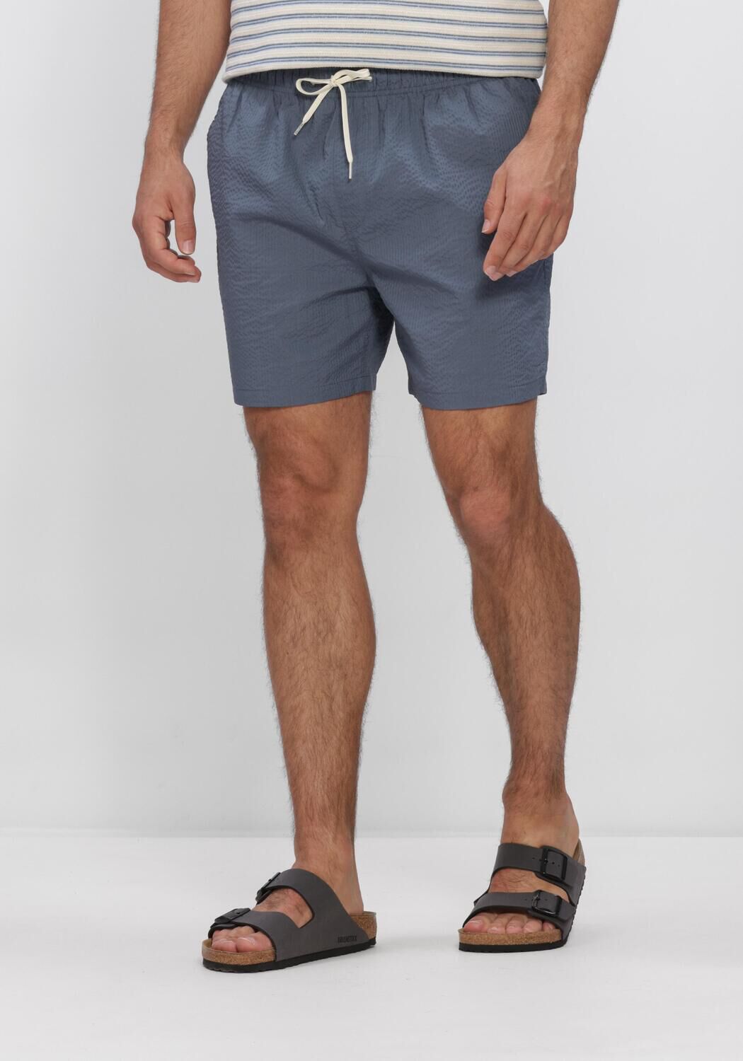 Blauwe SELECTED MEN Zwembroeken SLHCOOPER-SEERSUCKER  SWIMSHORTS - large