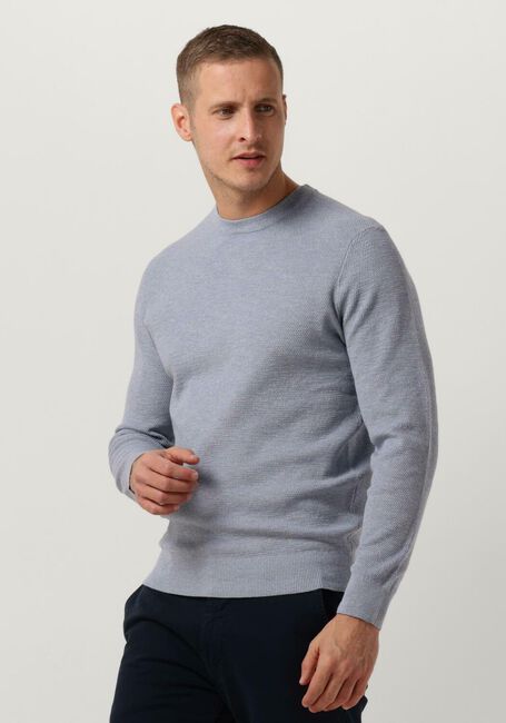 Lichtblauwe PROFUOMO Trui STRUCTURE CREW NECK - large