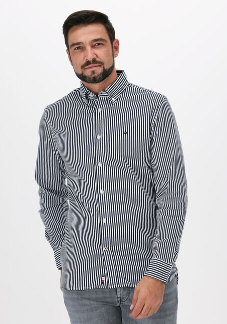 Blauwe TOMMY HILFIGER Casual overhemd FLEX WAFFLE DOBBY STRIPE SHIRT - large