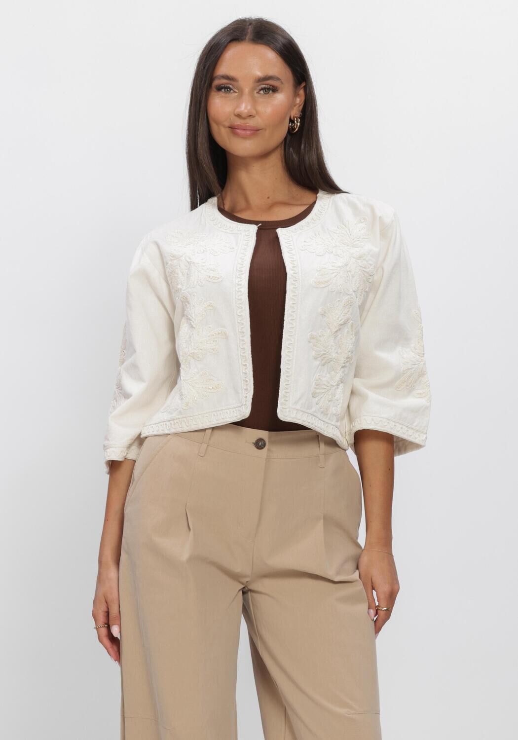 Gebroken wit SUMMUM Jack JACKET EMBROIDERY - large
