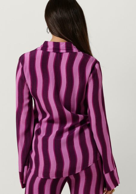 Paarse COLOURFUL REBEL Blouses TIA STRIPES KIMONO SLEEVE BLOUSE - large