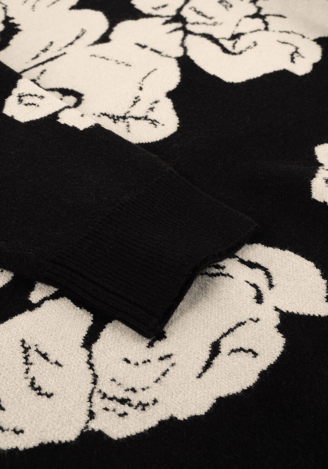 Zwarte OBJECT Trui OBJRAY LO L/S KNIT PULLOVER AOP - large