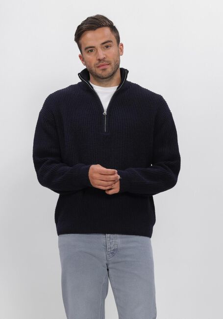 Donkerblauwe BUTCHER OF BLUE Trui MARKET HALF ZIP - large