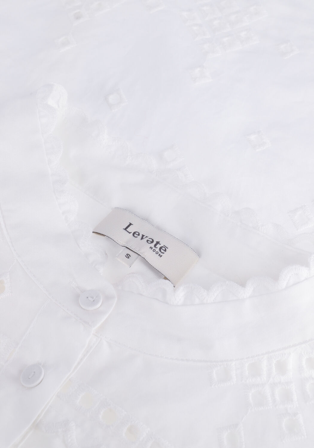 Witte LEVETE ROOM Blouses RIKO 3 TUNIC - large