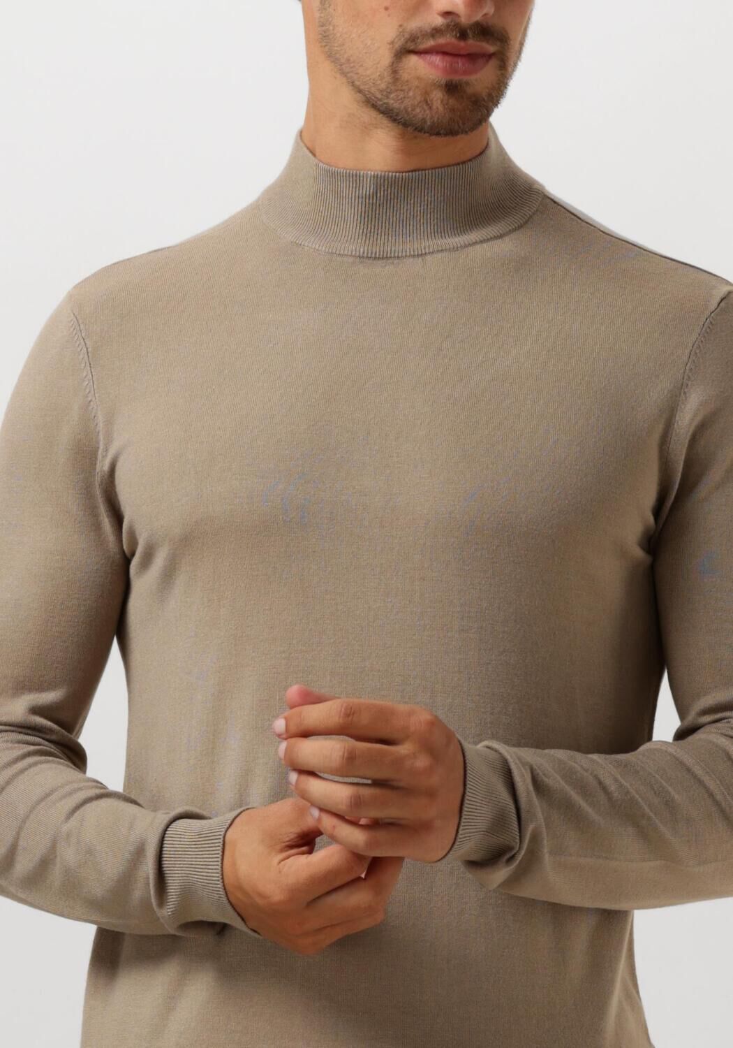 PURE PATH Heren Truien & Vesten Essential Knit Mockneck Sweater Taupe