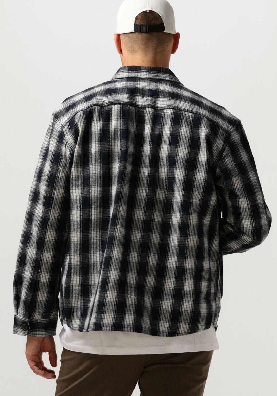 SELECTED HOMME Heren Overhemden Slhloosemason-flannel Overshirt W Noos Donkerblauw